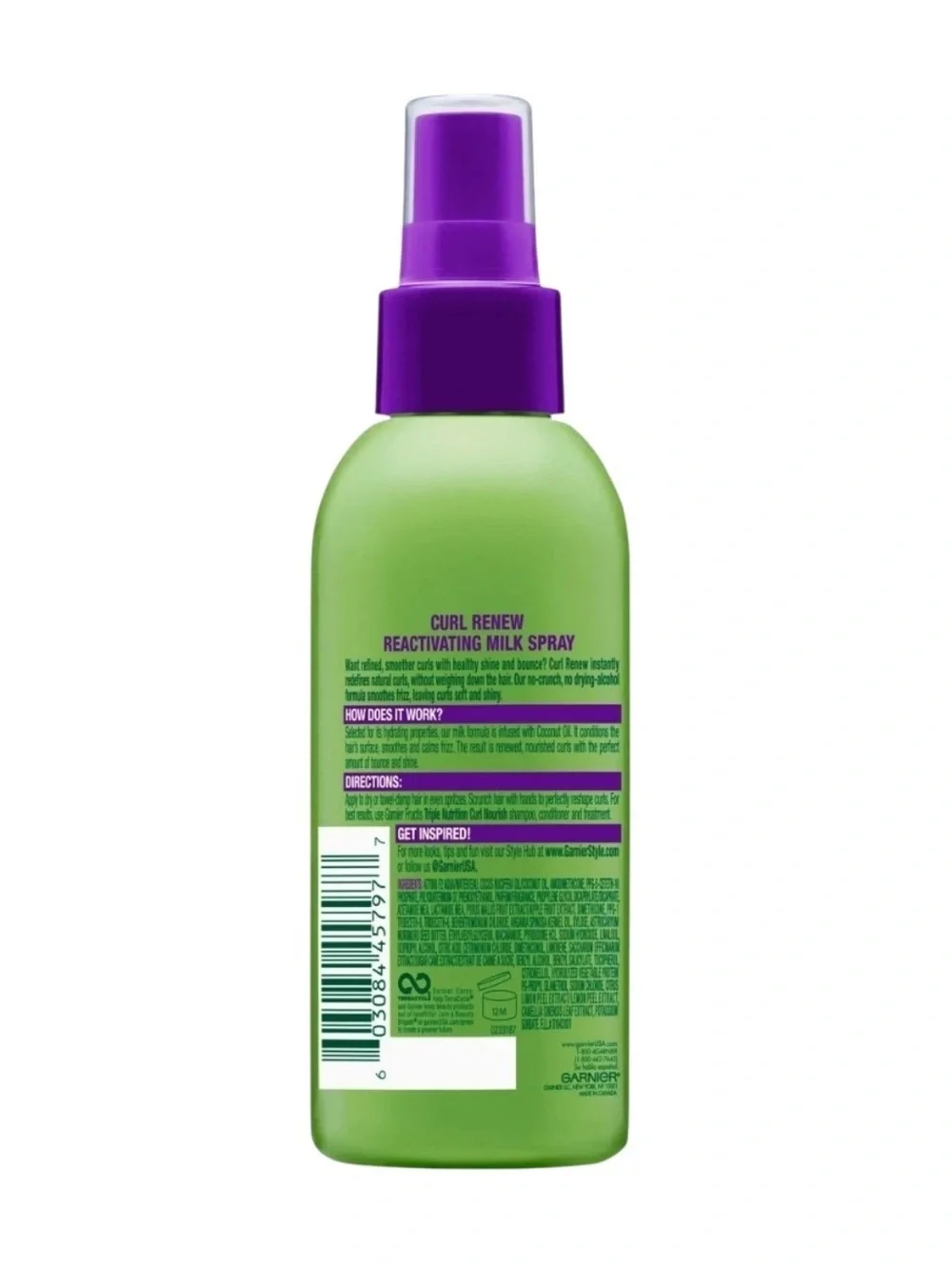 Garnier Fructis Style Curl Renew Reactivating Milk Spray - Green & Purple